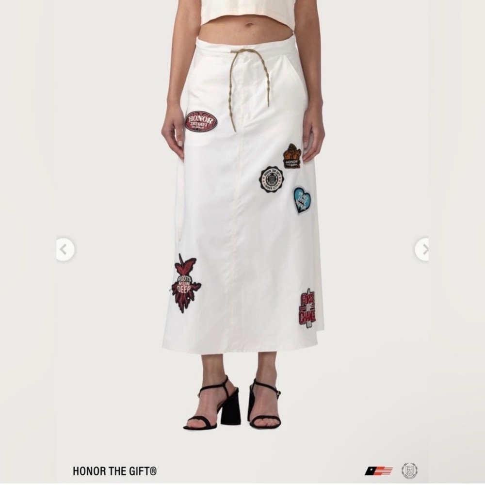 Honor The Gift Women's White Patchwork Maxi Skirt